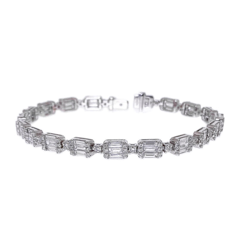White Gold Baguette Diamond Bracelet