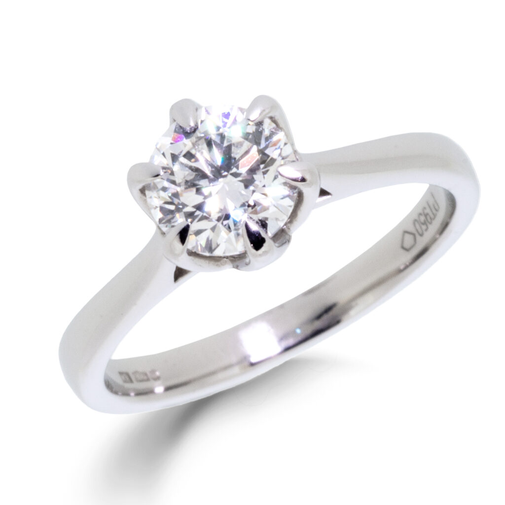 Diamond solitaire Brilliant-cut diamond solitaire ring