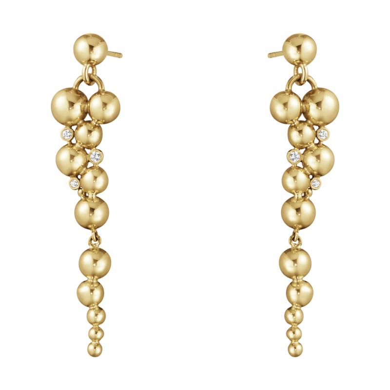 18ct Gold and diamond earrings, Georg Jensen