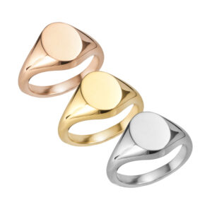 3 gold signets 3 gold signets, red, yellow, and white