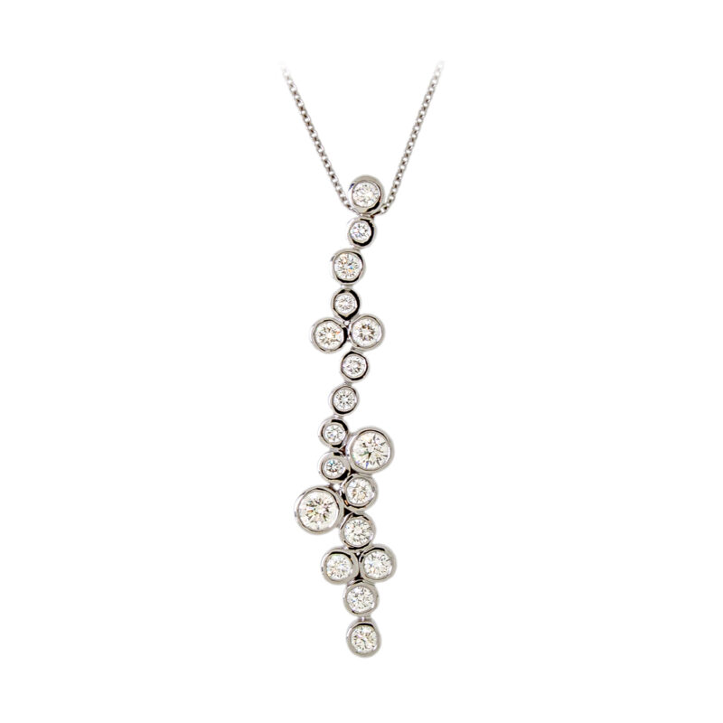 18ct bubble diamond pendant. Diamond bubble pendant available at Owen and Jones Hungerford