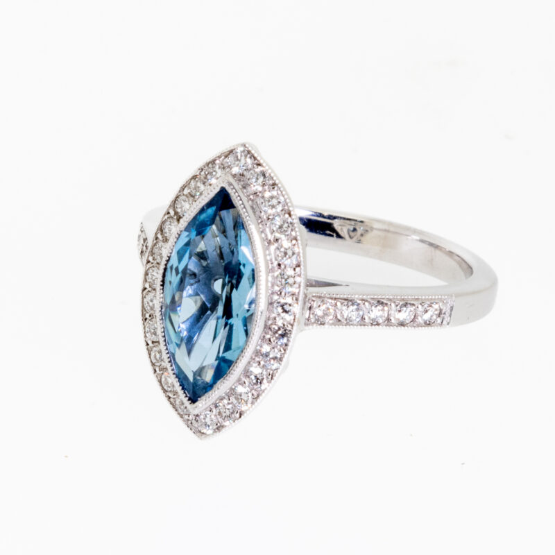 Aquamarine and Diamond Ring