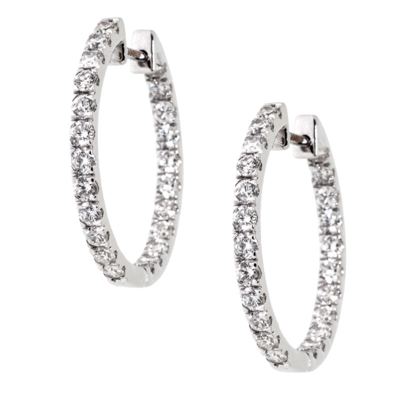 18ct Diamond hoop earrings