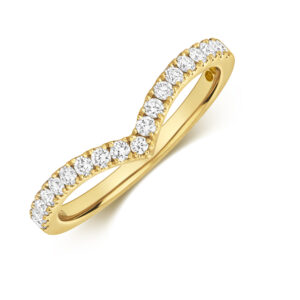Diamond set wishbone shape wedding ring