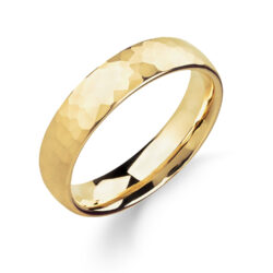 Gold hammered court wedding ring Gold hammered court wedding ring