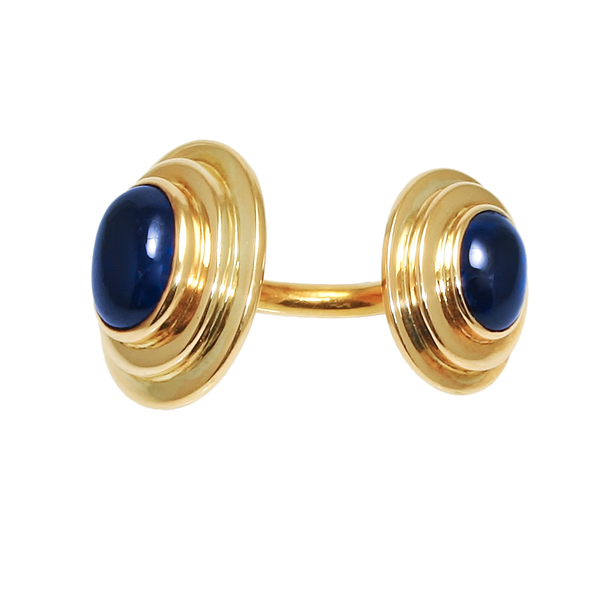 Saphire Cufflinks-2 sapphire and yellow gold cufflinks
