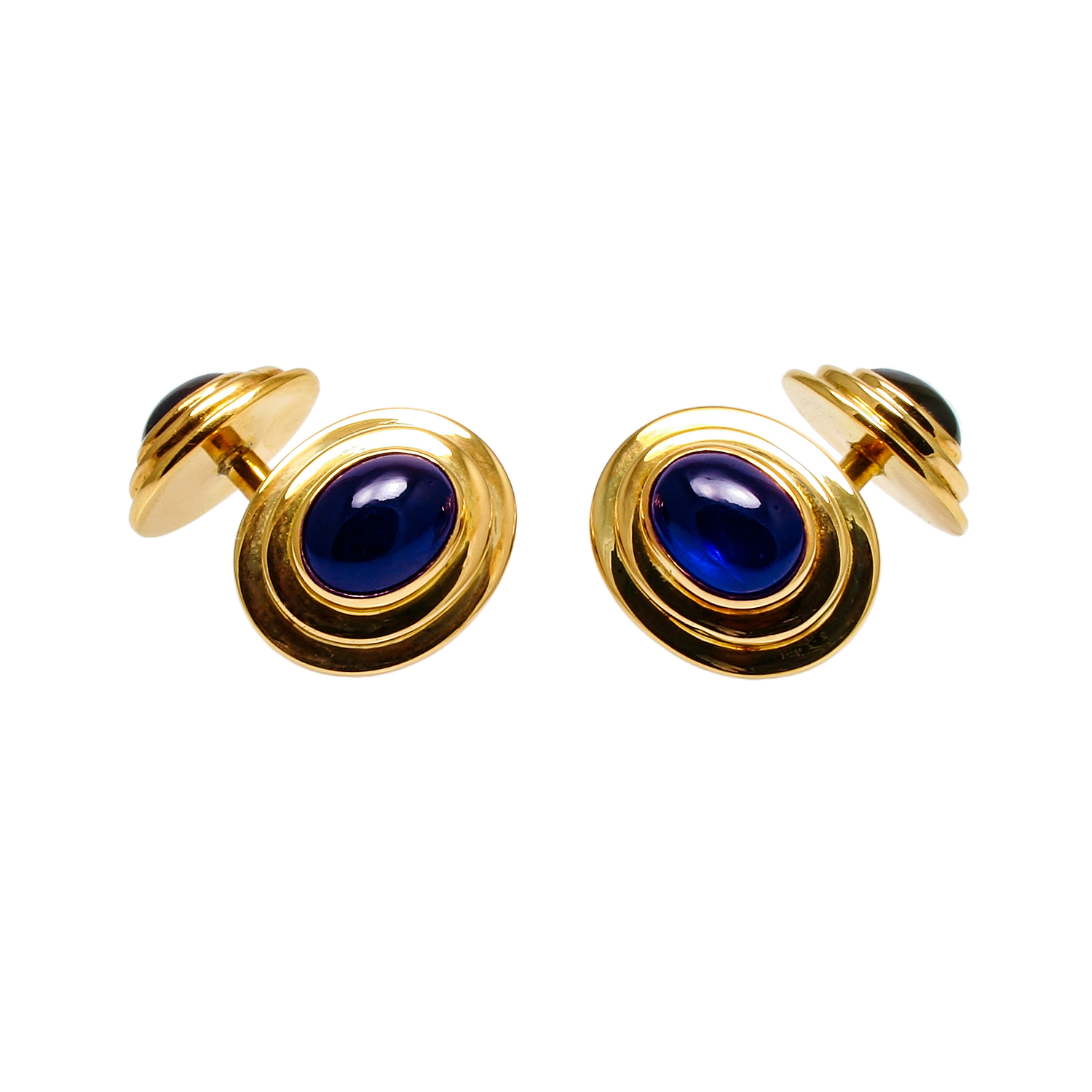 Saphire Cufflinks Cabochon sapphire and 18 carat gold cufflinks
