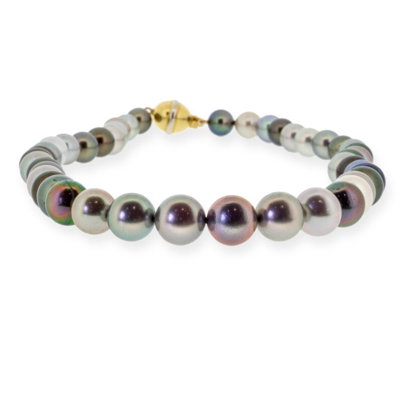 18ct yellow and white gold Tahitian cultured pearl necklace