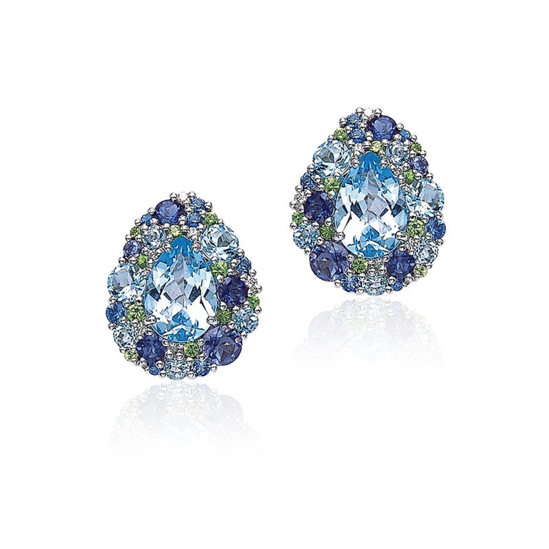 Blue Topaz Gemstone Earrings, Sold by Owen & Jones in Hungerford