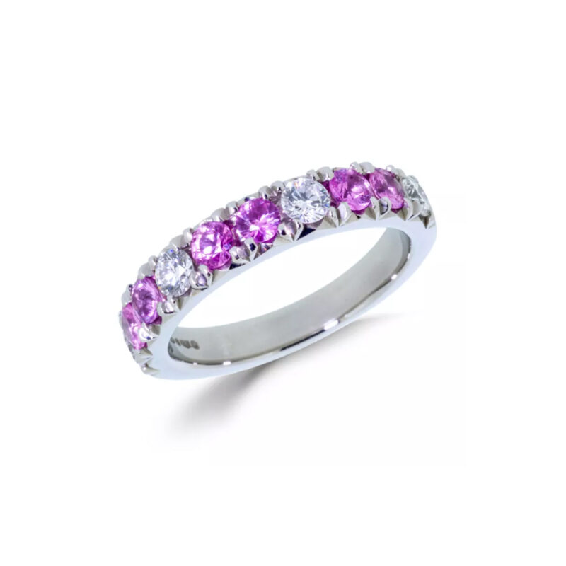 Pink Sapphire & Diamond Eternity Ring