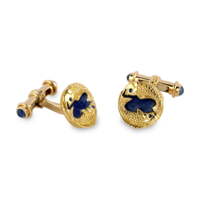 yin yang 18ct gold cufflinks