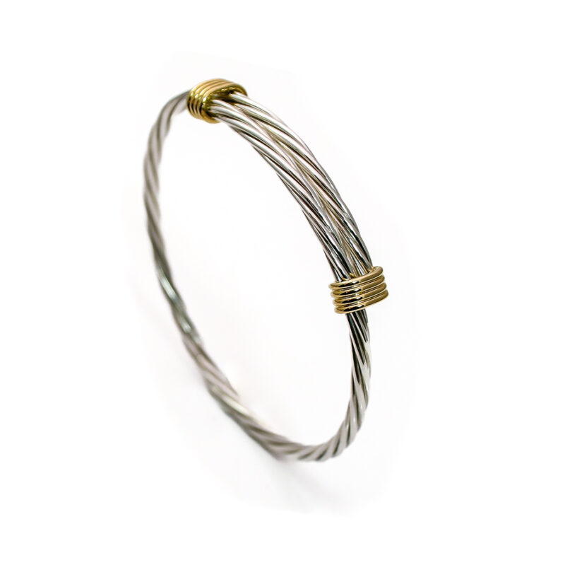 Silver and 18ct Gold Bangles