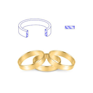 A flat profile band flat wedding band