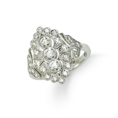 Platinum and diamond ring