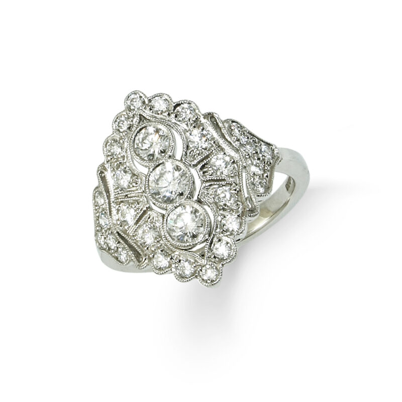Platinum and diamond ring