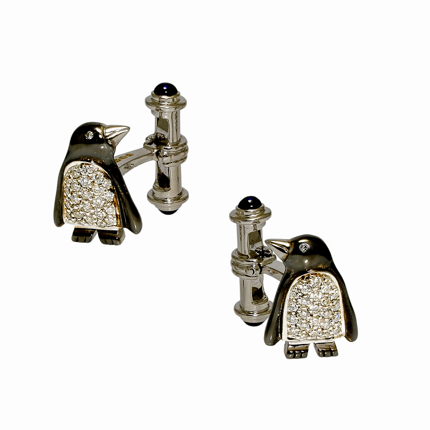 diamond Penguin cufflinks diamond pave penguin cufflinks