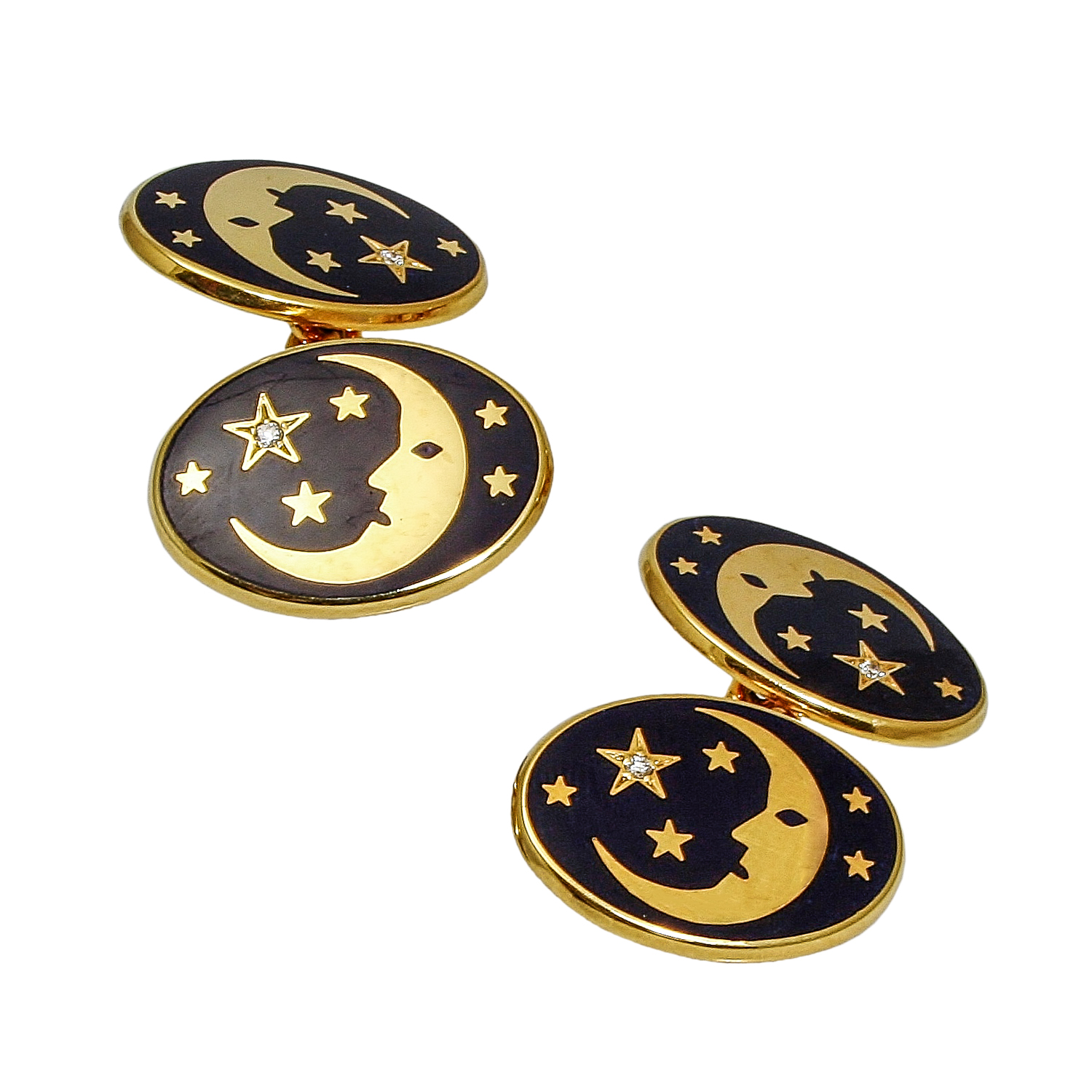 diamond moon cufflinks moon cufflinks 18ct gold