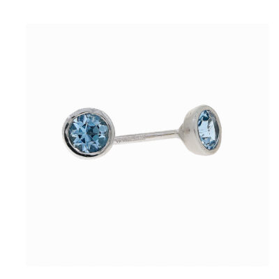 white gold Aquamarine ear studs