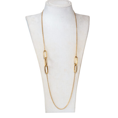 18ct necklace large oval links, owen and jones, hungerford