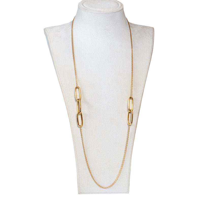 18ct necklace large oval links, owen and jones, hungerford