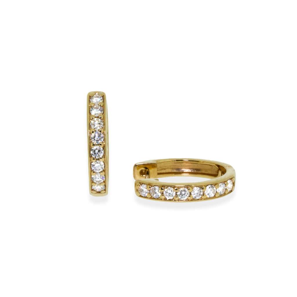 Diamond hoops 18ct, gold, diamond, earrings, hoops, handmade, owen & jones, hungerford