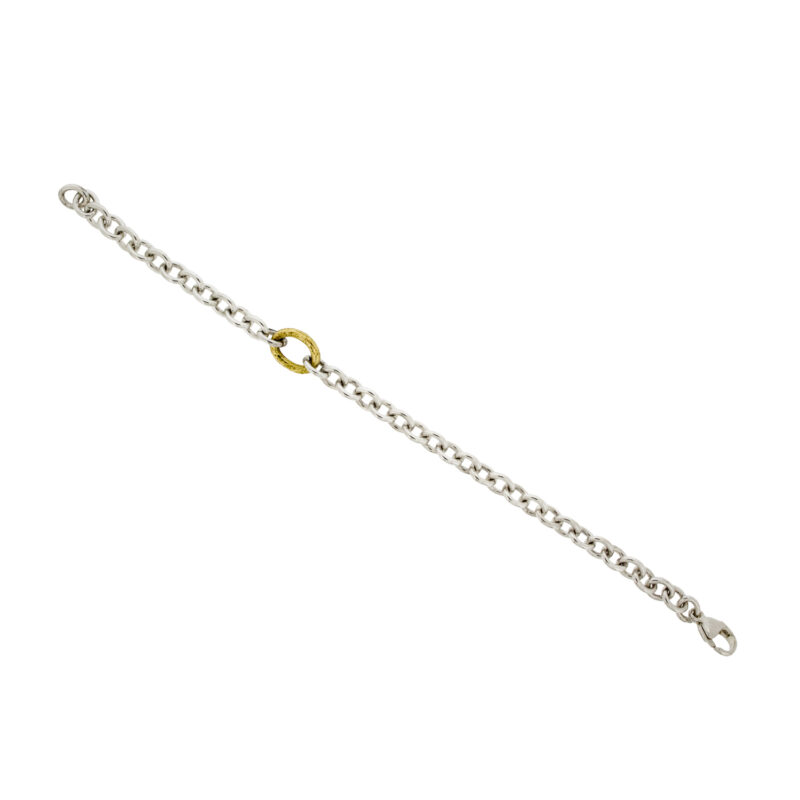 Silver, 18ct gold, handmade, bracelet, owen and jones, hungerford