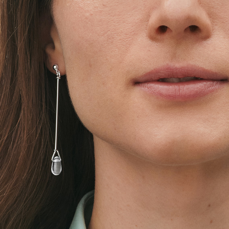 Vivianna Torun Rock Crystal Long Earrings by Georg Jensen.