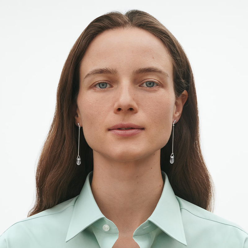 Vivianna Torun Rock Crystal Long Earrings by Georg Jensen.