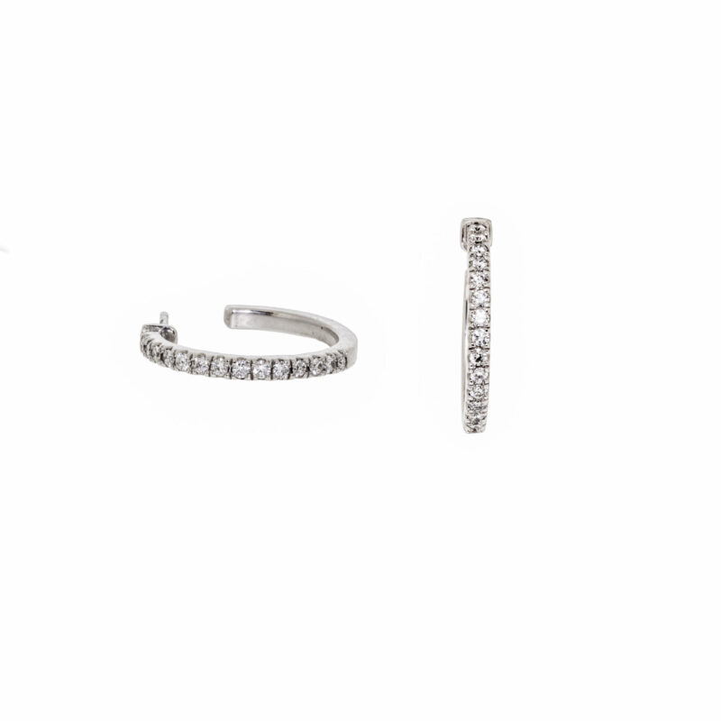 Diamond, hoop, earrings, post, 18ct, white gold, owen & Jones, hungerford
