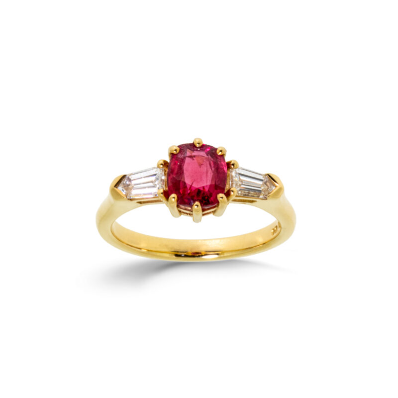 ruby and diamond ring hungerford 18ct gold owen and jones