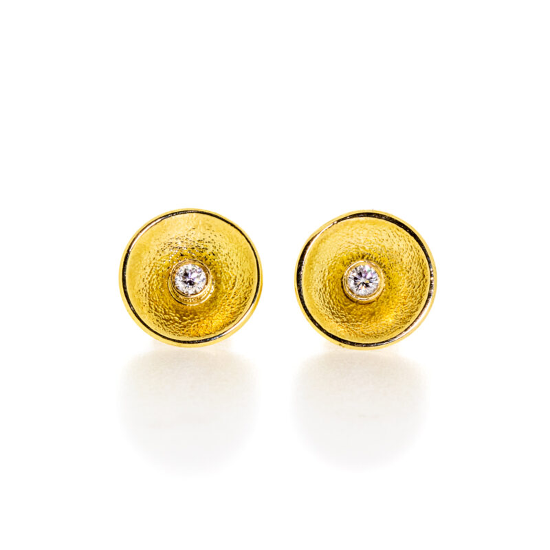 Stylish diamond concave disc earrings from Owen & Jones Hungerford