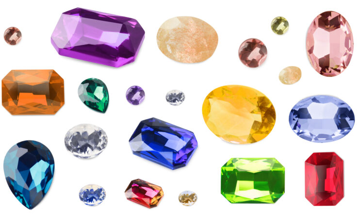 Assorted gemstones displaying unique colours and meanings from Owen & Jones jewellery collection