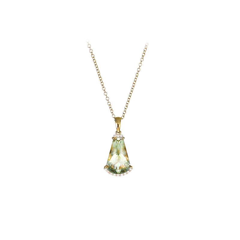 A stunning, green Amethyst, Diamond, pendant, owen and jones, hungerford