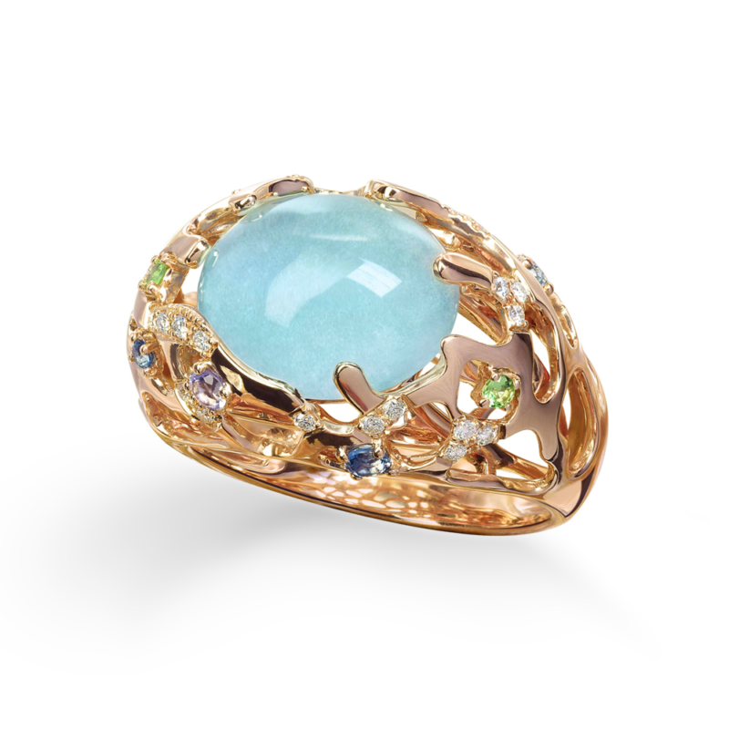 Topaz and Multi Stone Dome Ring by Isabelle Langlois