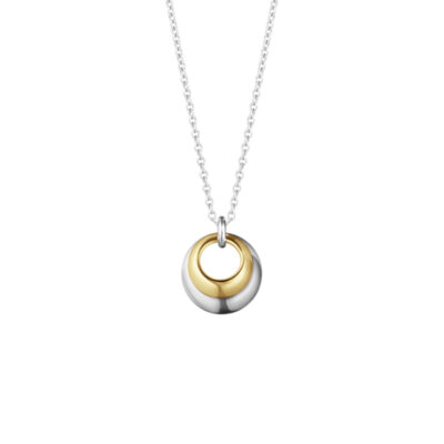 Silver and 18ct gold curve pendant by Georg Jensen at Owen & Jones