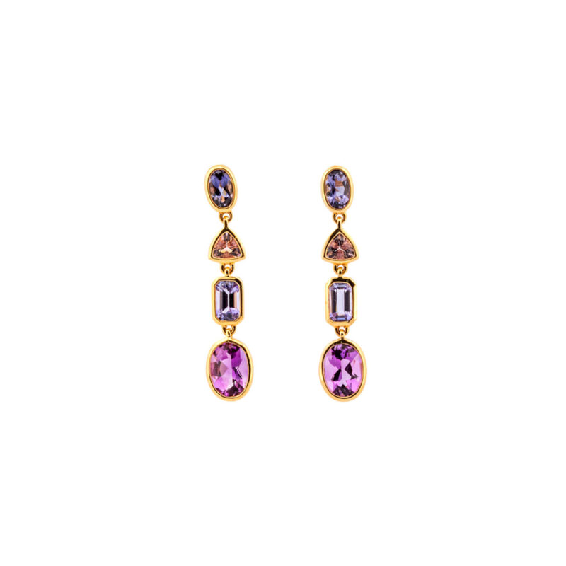 Tanzanite, Amethyst and Iolite earrings