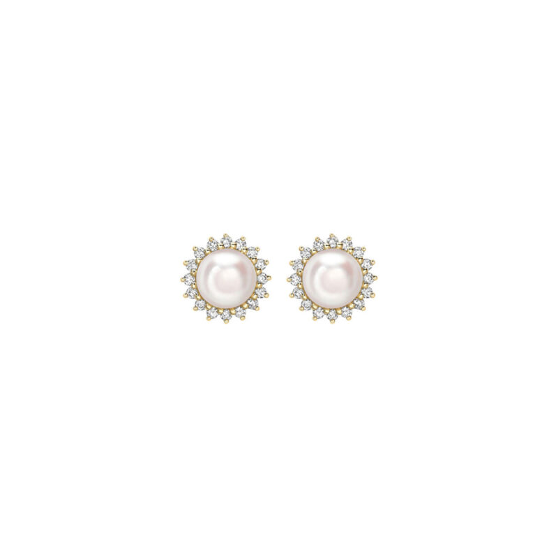 Akoya Pearl and Diamond Earrings