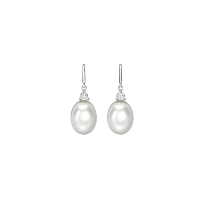 Fresh-water Pearl and Diamond earrings